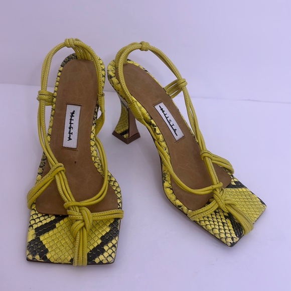 Miista Yellow Snake Animal Print Amy Sandals, New, Size 35 - Picture 2 of 10